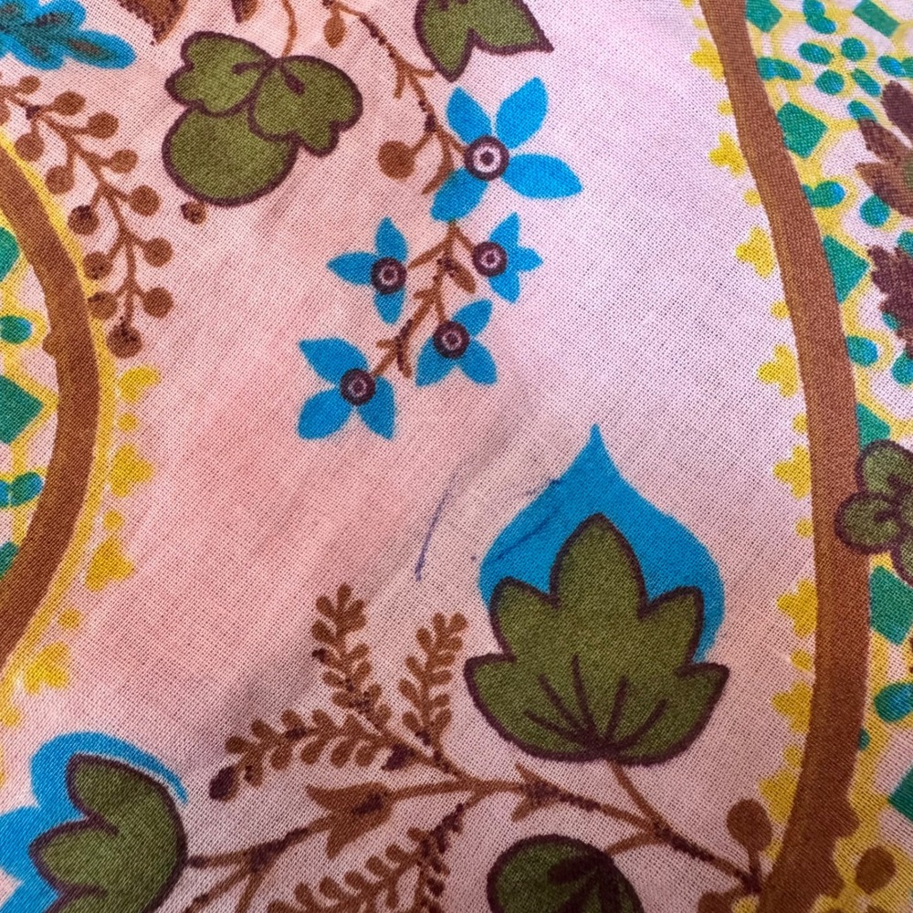 Anna Cate Pink Blue Floral Paisley Halter Maxi Dress Cotton Boho Cottagecore M - Picture 8 of 8
